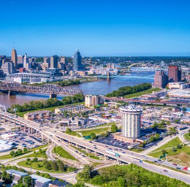 View of the Ohio River between Cincinnati and Covington